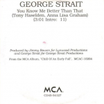 George Strait You Know Me Better Than That